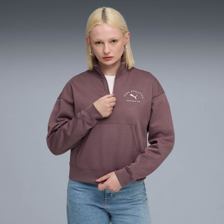 Джемпер Puma PUMA CLASS Comfort Half-Zip Short Crew FL женский - 1