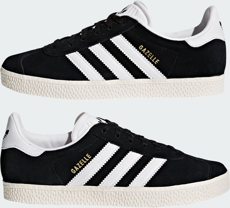 Кроссовки Adidas GAZELLE J CBLACK/FTWWHT/GOLDMT детские - 10
