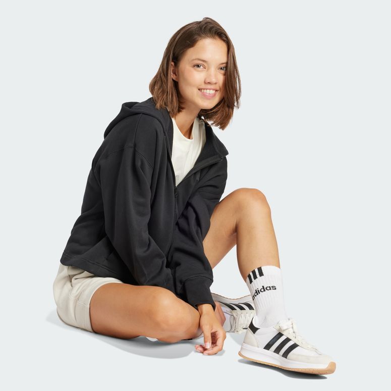 Джемпер Adidas ALL SZN French Terry Loose Full-Zip Hoodie BLACK женский - 3