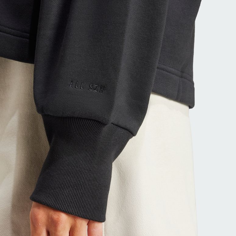 Джемпер Adidas ALL SZN French Terry Loose Full-Zip Hoodie BLACK женский - 5
