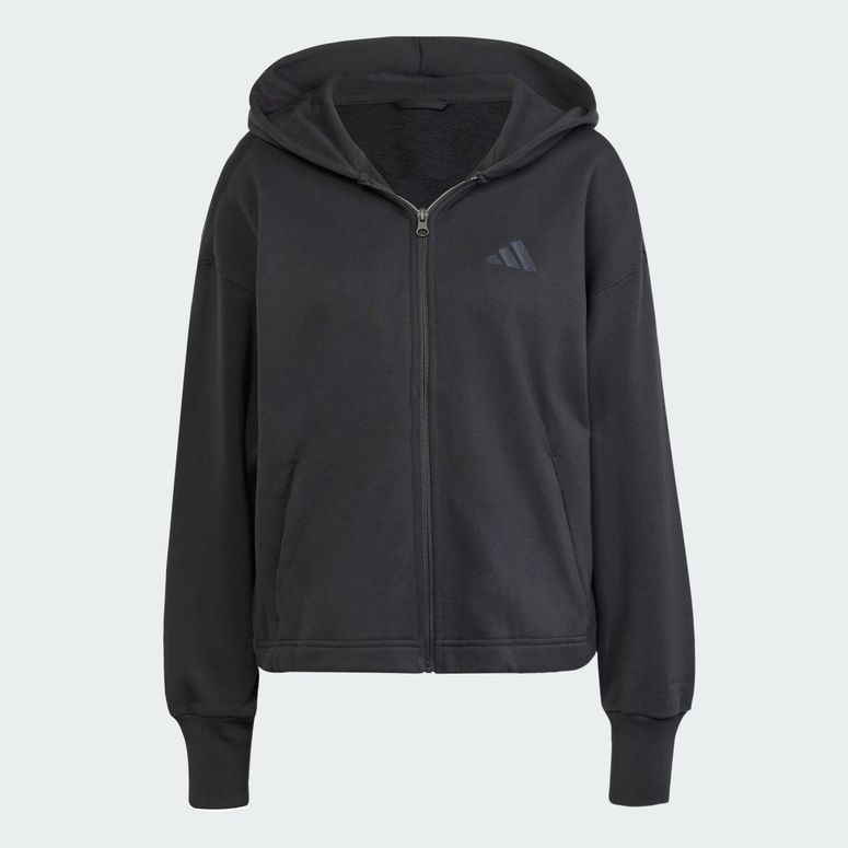 Джемпер Adidas ALL SZN French Terry Loose Full-Zip Hoodie BLACK женский - 6