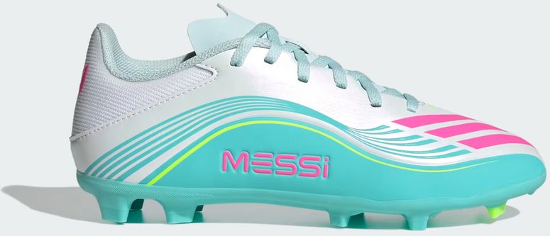 Бутсы Adidas F50 MESSI LEAGUE FG/MG J FTWWHT/LUCPNK/FLAAQU детские - 1