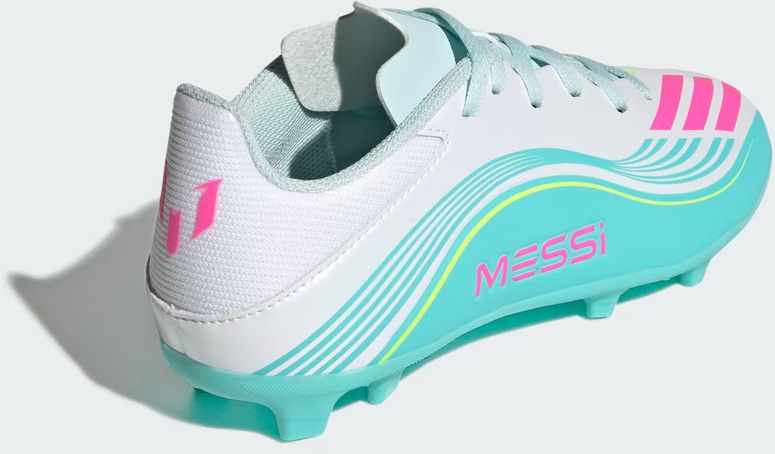 Бутсы Adidas F50 MESSI LEAGUE FG/MG J FTWWHT/LUCPNK/FLAAQU детские - 4