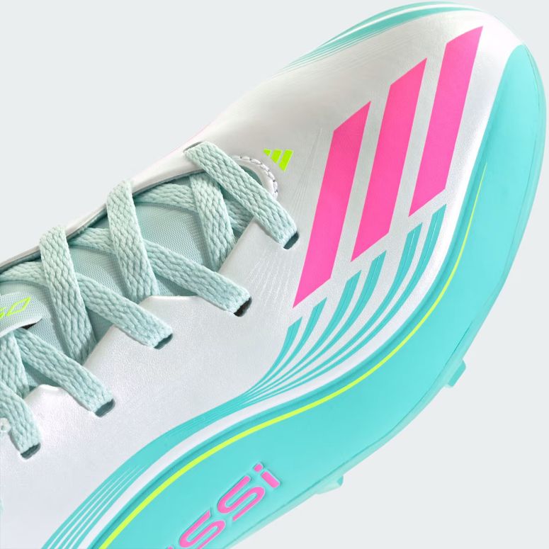 Бутсы Adidas F50 MESSI LEAGUE FG/MG J FTWWHT/LUCPNK/FLAAQU детские - 9