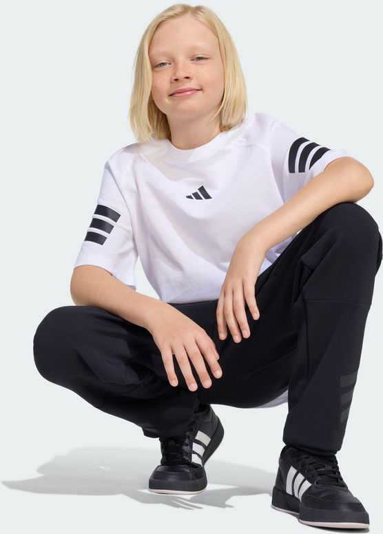 Футболка Adidas J FI 3S  TEE WHITE/BLACK дитяча - 5