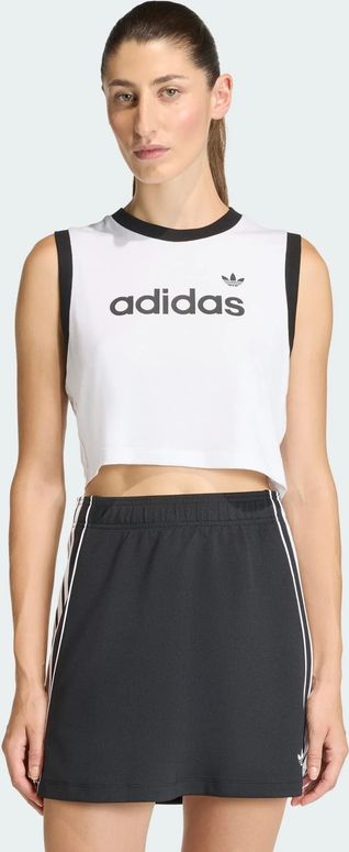 Футболка Adidas LINEAR TANK WHITE/BLACK жіноча - 1
