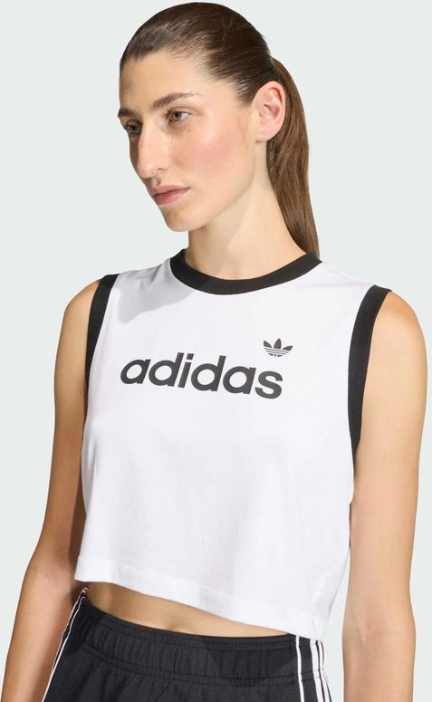 Футболка Adidas LINEAR TANK WHITE/BLACK жіноча - 3