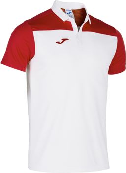 Футболка JOMA POLO SHIRT HOBBY II WHITE-RED S/S детская - фото