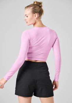 Футболка Casall CROP LONG SLEEVE ORCHID PINK,34 - 2