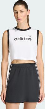 Футболка Adidas LINEAR TANK WHITE/BLACK жіноча - фото